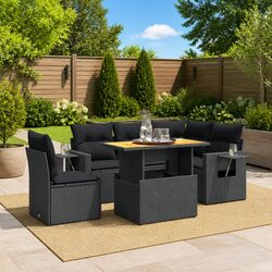 Cozy 6-Piece Black Outdoor Sofa Set - Quality and Comfort