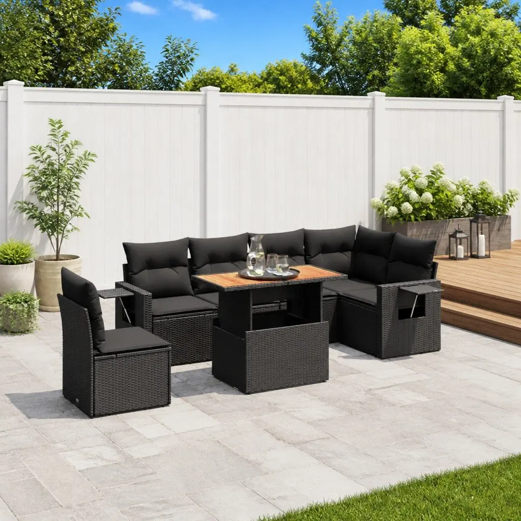 7 Piece Garden Sofa Set with Washable Cushions
