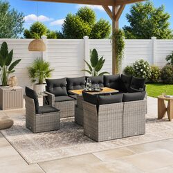 Warm Grey 9 Piece Garden Sofa Set for Relaxation