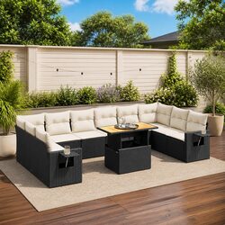 Comfortable and Durable Black Modular Garden Sofa Set
