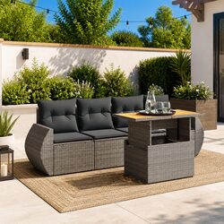 Warm and Welcoming 5 Piece Garden Sofa Set with Cushions