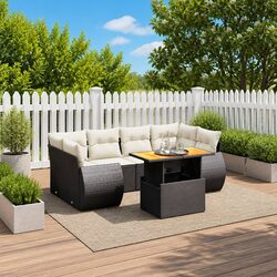 Comfort and Value in a 7-Piece Black Garden Sofa Set