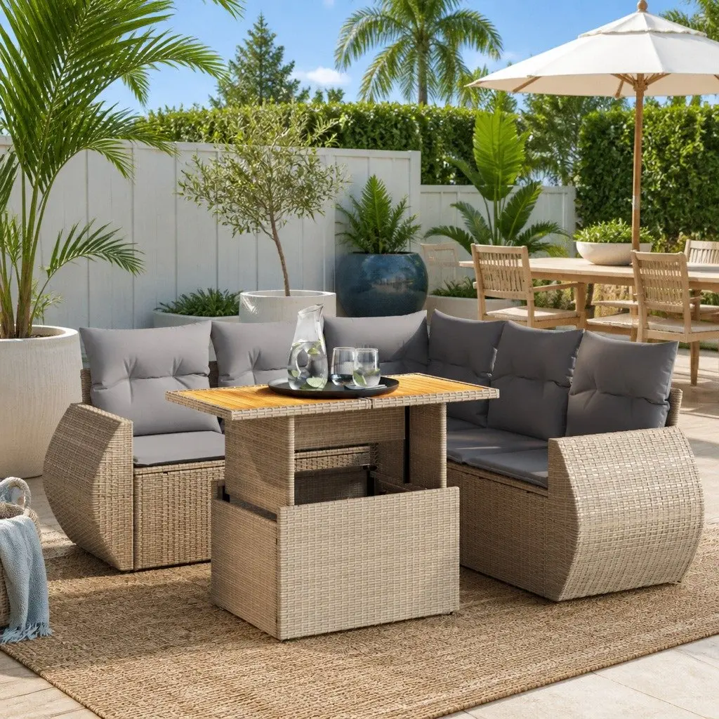 6 Piece Garden Sofa Set