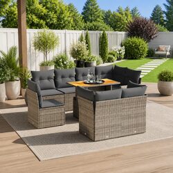Reliable 9 Piece Garden Sofa Set for Outdoor Enjoyment