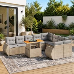 Reliable 10-Piece Outdoor Sofa Set with Removable Covers