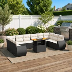 Comfortable 11-Piece Garden Sofa Set with Cushions