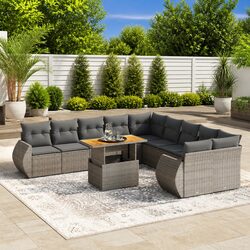 Comfortable 11-Piece Outdoor Sofa Set in Grey