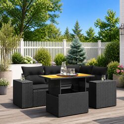 Comfortable and Durable Black Garden Sofa Set