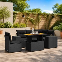 Comfortable 6 Piece Garden Sofa Set with Cushions