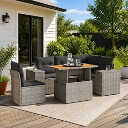 Comfortable and Versatile 6-Piece Garden Sofa Set