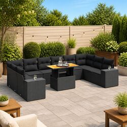 Comfortable 11-Piece Garden Sofa Set with Cushions