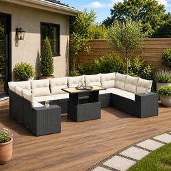 Comfortable and Practical 11-Piece Outdoor Sofa Set