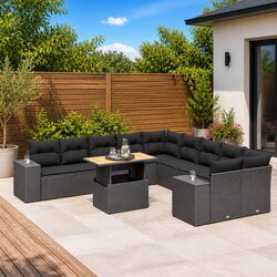 Comfortable 11-Piece Garden Sofa Set with Cushions