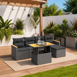 Comfortable 6 Piece Garden Sofa Set with Easy Maintenance