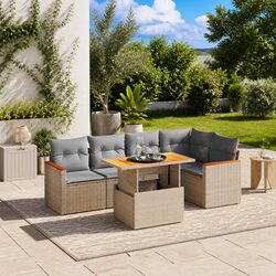 Comfortable 6-Piece Outdoor Sofa Set with Removable Covers