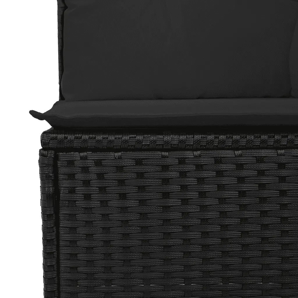 Garden Sofa Set 7 Piece Outdoor Furniture Patio Lounge Black Poly Rattan Modular