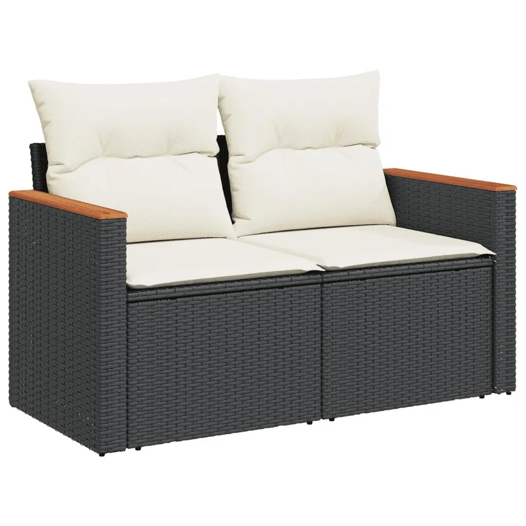 Garden Sofa Set 8 Piece Outdoor Furniture Patio Seating Black Poly Rattan