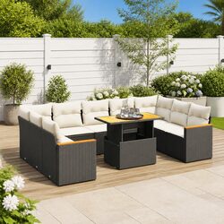 Quality 10 Piece Black Sofa Set for Outdoor Enjoyment