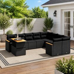 Warm and Inviting 10 Piece Outdoor Sofa Set with Cushions