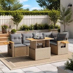 Comfortable Garden Sofa Set - 6 Piece for Outdoors