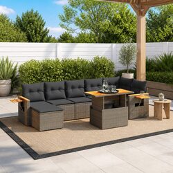 Value-Driven 8-Piece Garden Sofa Set in Grey