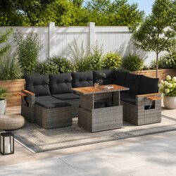 Comfortable 8-Piece Outdoor Sofa Set with Easy Care Cushions