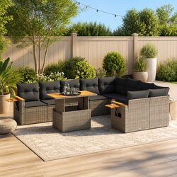 10-Piece Grey Rattan Garden Sofa Set—Practical and Reliable