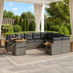 Reassuringly Comfortable 10-Piece Garden Sofa Set in Grey