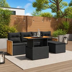 Comfortable 6-Piece Garden Sofa Set with Washable Cushions