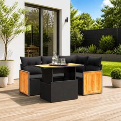 Comfortable 5 Piece Garden Sofa Set with Cushions