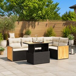 Value-Rich 6-Piece Black Outdoor Sofa Set