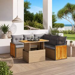 Comfortable 6-Piece Garden Sofa Set with Easy Maintenance