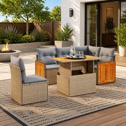 Comfortable 6-Piece Outdoor Sofa Set: Practical Design