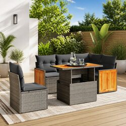 Warm Comfort with Our Grey 6-Piece Garden Sofa Set