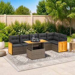 Reliable 7 Piece Garden Sofa Set for Outdoor Living