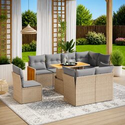 Comfortable Garden Sofa Set: 9 Piece Modular Design