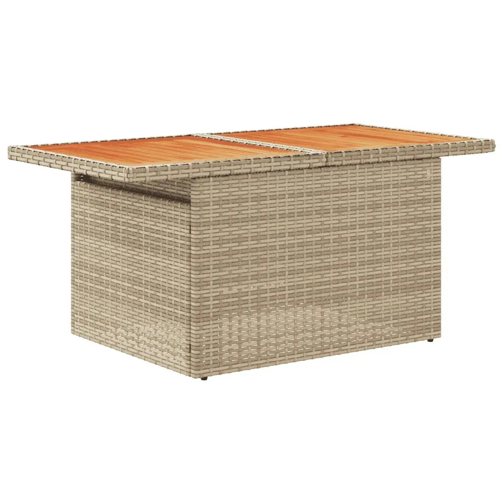 Garden Sofa Set 9 Piece Outdoor Furniture Patio Lounge Beige Poly Rattan Modular
