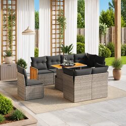 Comfortable 9 Piece Outdoor Sofa Set in Grey