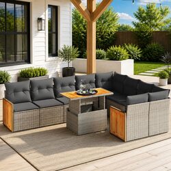 Affordable Comfort: 10-Piece Garden Sofa Set in Grey