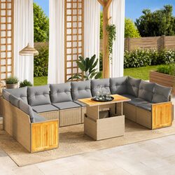 Value-Driven Comfort: 11-Piece Garden Sofa Set in Beige