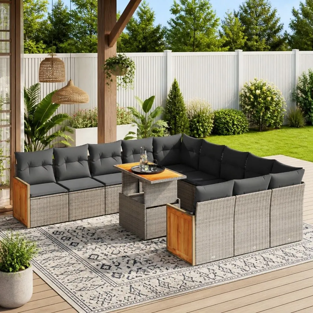 11 Piece Garden Sofa Set in Grey
