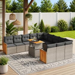 Quality and Value: 11 Piece Garden Sofa Set in Grey