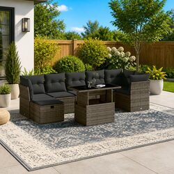 Value-Packed 8-Piece Grey Garden Sofa Set