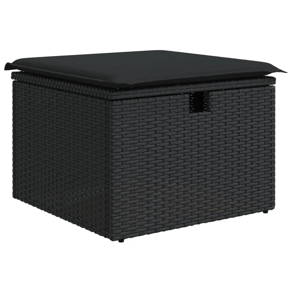 8 Piece Outdoor Sofa Set Black