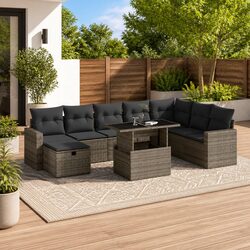 Reassuring Comfort with Our Grey 9 Piece Garden Sofa Set