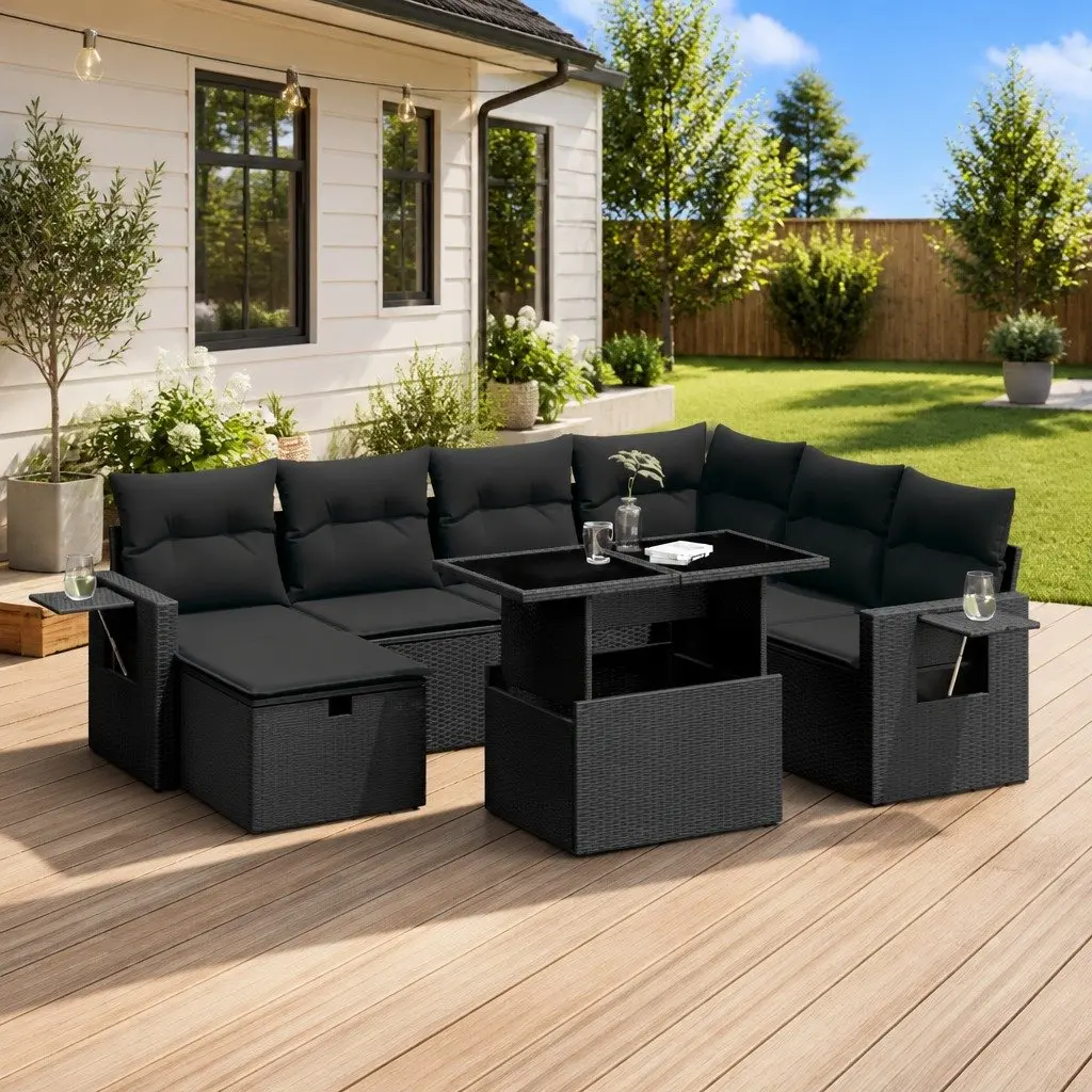 8 Piece Outdoor Sofa Set with Cushions