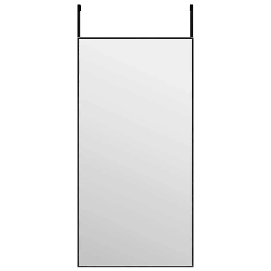 Door Mirror Black 40x80 cm Wall Hanging Glass Aluminium Frame