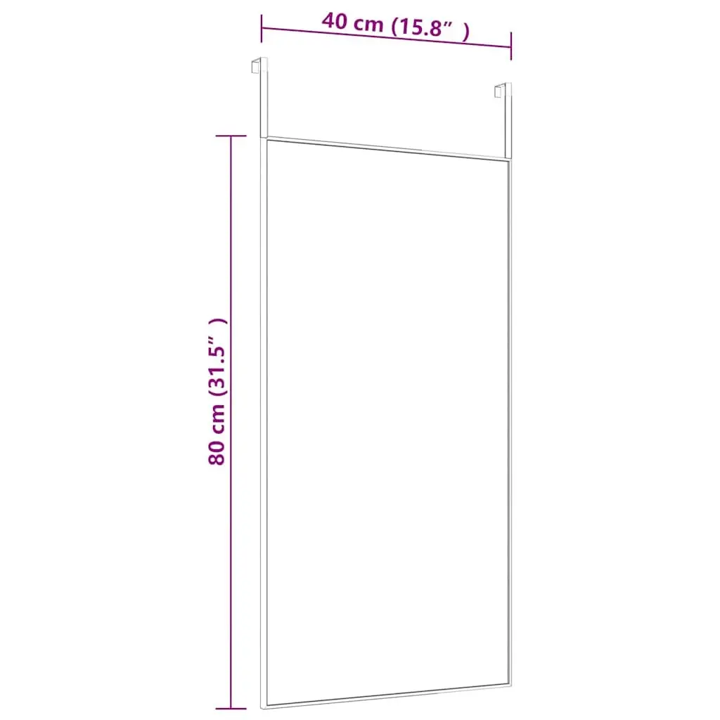 Door Mirror Black 40x80 cm Wall Hanging Glass Aluminium Frame