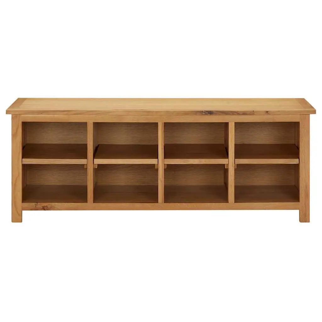 Solid Wood Shoe Rack Bench Organiser 8 Compartments Brown Storage Cabinet