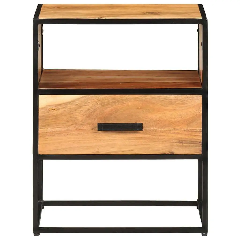 Bedside Table with Storage in Solid Acacia Wood